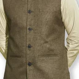 Authentics Woven Design Nehru Jacket image 5