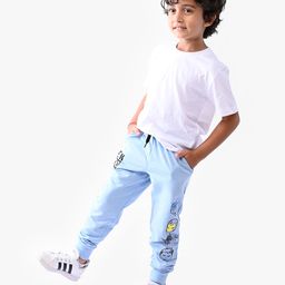 Nap Chief Boys Blue & Black Printed Cotton Joggers-image-66