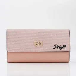 Textured Two-fold Women's Wallet - Peach Pink-image-12