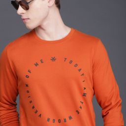 WROGN Men Rust Solid Slim Fit Sweatshirt-picture-16