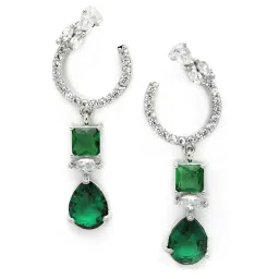 Karatcart Green Drop Earrings for Women image 4