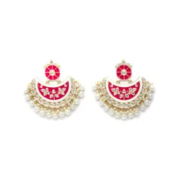 Karatcart Pink Chand Bali Earrings for Women image 4