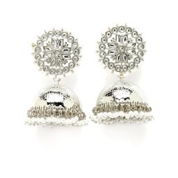 Karatcart Silver Jhumki Earrings for Women image 4
