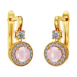 Joyalukkas 22k Yellow Gold Pink Harmony Hoop Earrings for Women-image-40