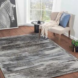 Obsessions Blue & Grey Machine Made Anti-Static Abstract Carpet - Large-7