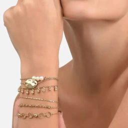 Zaveri Pearls Gold Tone Set of 6 Contemporary Stackable Bracelets-ZPFK17727-8
