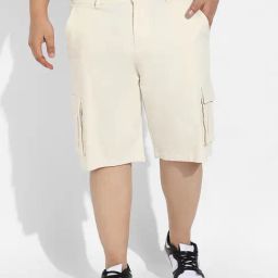 Instafab Plus Yellow Regular fit Plus Size Cargo Shorts-picture-12