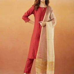 Fabindia Beige Woven Pattern Dupatta-image-112