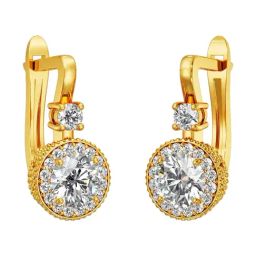 Joyalukkas 22k Yellow Gold Luminous Gem Hoop Earrings for Women-image-45