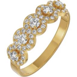 EMORI 14k Yellow Gold Lab Grown Diamond White Stones Ring for Women-image-78