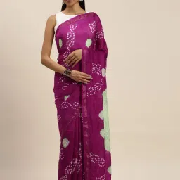 Geroo Jaipur Maroon Hand Dyed Bandhani Saree-picture-42