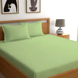 Ariana Green Cotton 210 TC Satin King Bedsheet Set-image-31