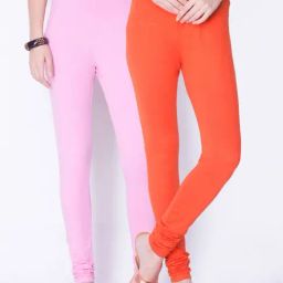 Dollar Missy Pink & Coral Cotton Leggings - Pack of 2-image-56