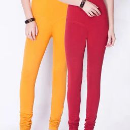 Dollar Missy Red & Yellow Cotton Leggings - Pack of 2-image-6