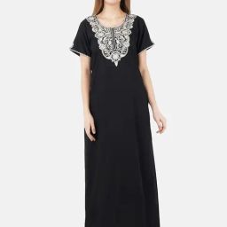 KOI SLEEPWEAR Black Embroidered Nighty-image-77