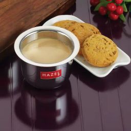 HAZEL Silver Stainless Steel Mini Traditional Design Serving Patra Pela (100ml)-7