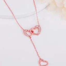 GIVA Love All Around 92.5 Sterling Silver Hearts Dripping with Love Necklace for Women-image-64