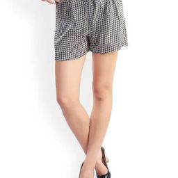 Belle Fille Black & White Printed Shorts-image-83