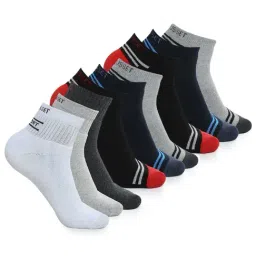 Crusset Multicolor Cotton Polyblend Solid Socks - Pack of 9-image-70