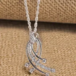 Clara 92.5 Sterling Silver Iris Pendant with Chain for Women-image-3