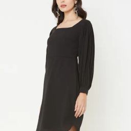 MISH Black Square Neck Shift Dress-image-53