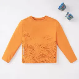 Ed-a-Mamma Kids Yellow Printed Full Sleeves T-Shirt-image-99