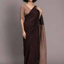 Suta Brown Plain Saree Without Blouse-picture-47