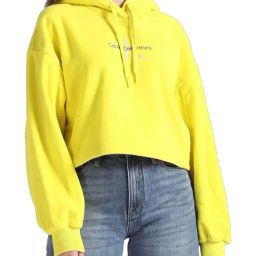 Calvin Klein Dune Yellow Logo Relaxed Fit Hoodie-image-12
