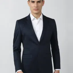 Peter England Elite Navy Slim Fit Printed Blazers-picture-35