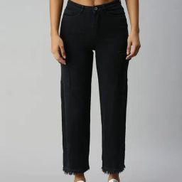 SHOWOFF Wide Leg Clean Look Grey Jeans-image-81