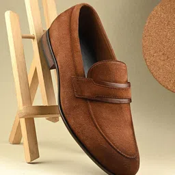 Egoss Men Slip-On Leather Loafers Lightweight Casual Shoes-image-89