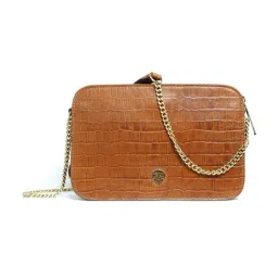 RI2K London Brown Leather Small Textured Cross Body Bag-picture-19
