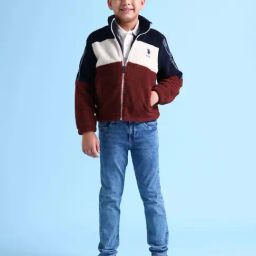 U.S. Polo Assn. Kids Red Self Design Full Sleeves Jacket-image-64
