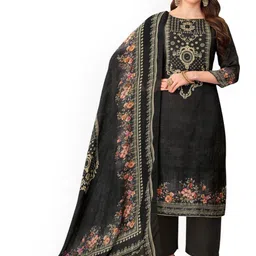 DRAVINAM Trends Embroidered Pure Cotton Unstitched Dress Material-picture-29
