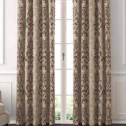 GM Jasmin Brown Polyester 7 Ft. Door Curtain - Set of 2-14
