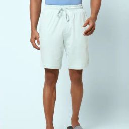 Ajile By Pantaloons Aqua Green Cotton Slim Fit Shorts-image-67