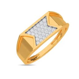 Kisna Diamond & Gold Jewellery JAMES 14k (585) Diamond & Gold Ring For Men-picture-34