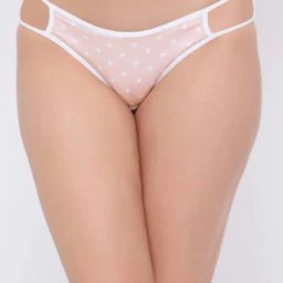 Clovia Pink Cotton Polka Dots Bikini Panty-27