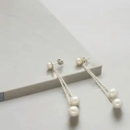 Sri Jagdamba Pearls 925 Silver Trendy Drop Earrings-image-4