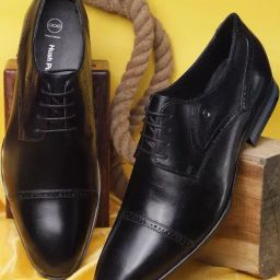 Hush Puppies by Bata Men's Newyork - Toecap Black Derby Shoes-image-14