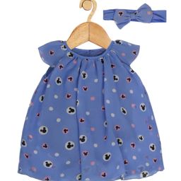 Creative Kid's Girls Blue & Black Printed Dress-image-43