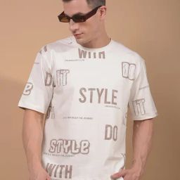 Crimsoune Club White Cotton Slim Fit Typography T-Shirt-image-84