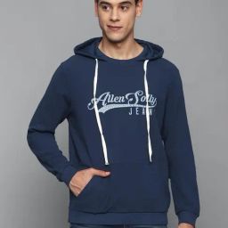Allen Solly Jeans Navy Regular Fit Printed Hooded Sweatshirt-image-98