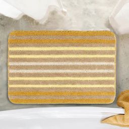 Saral Home WOW Stripes Yellow Microfibre Antiskid Bath Mat-15