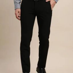Turtle Black Slim Fit Trousers-image-91