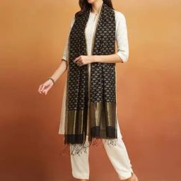 Fabindia Black Printed Dupatta-image-115