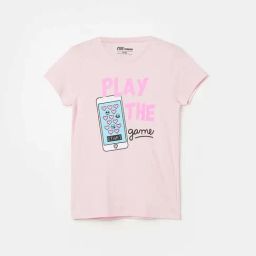 Fame Forever by Lifestyle Kids Pink Cotton Printed Tee-image-79