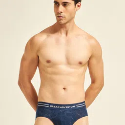 URBAN ADVENTURE Printed Ultra Soft Basic Briefs 1UAM-014-P(NAVY)-51