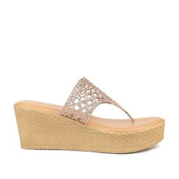 Inc.5 Women's Rose Gold Thong Wedges-image-48