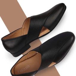Fausto Men's Black Casual Loafers-image-86